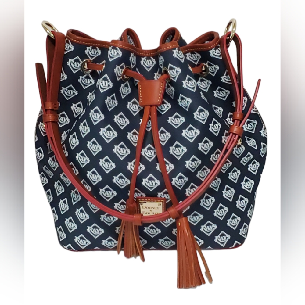 Dooney & Bourke Blue Tampa Bay Rays MLB Shoulder Bag Drawstring Tassel Handbag